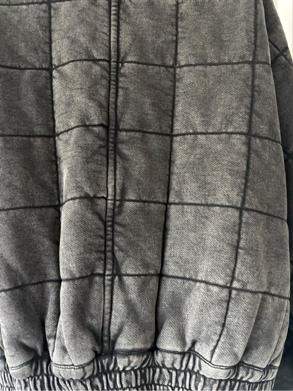 Free People Oversized Washed Charcoal Quilted Jacket | Size S - Picture 13 of 14